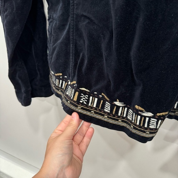 Johnny Was Velvet Embroidered Blazer Jacket 3 Button Black Small - Picture 7 of 7